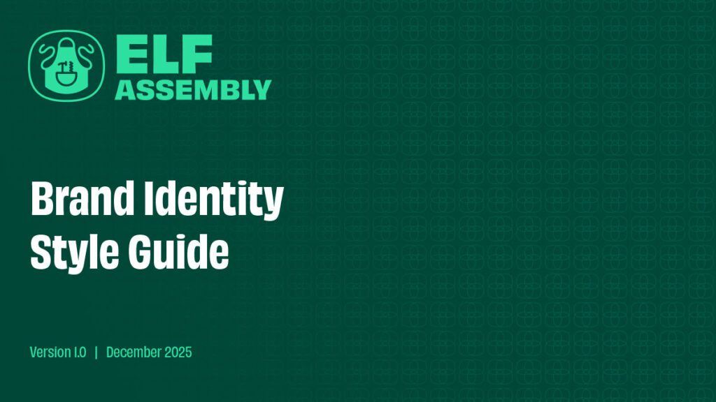 Elf Assembly brand guidelines cover page