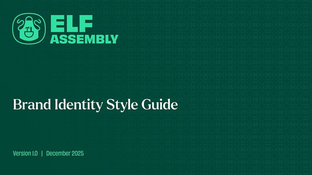Elf Assembly brand guidelines cover page